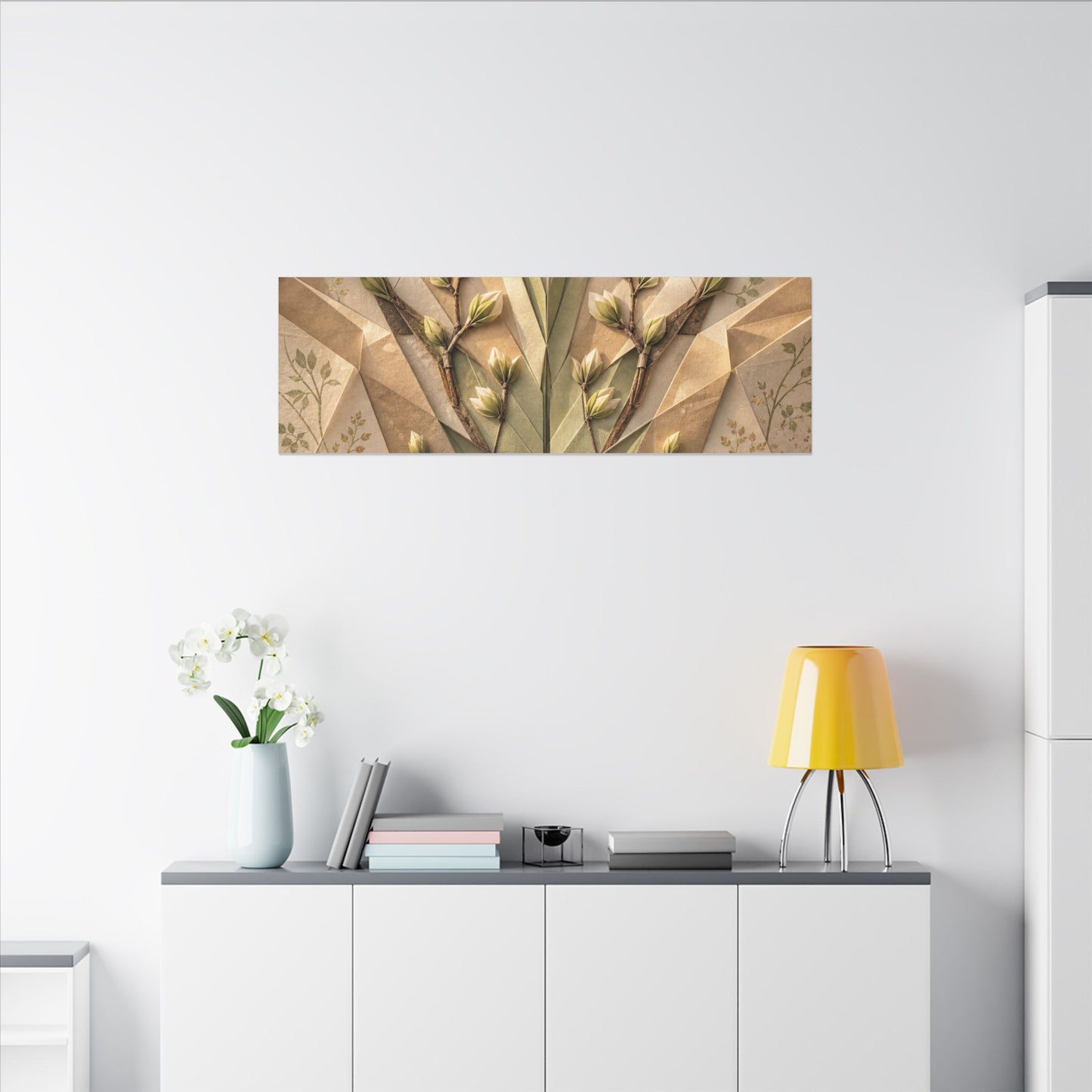 Kanso Paper Fold Canvas Art - Japandi Japanese Pattern