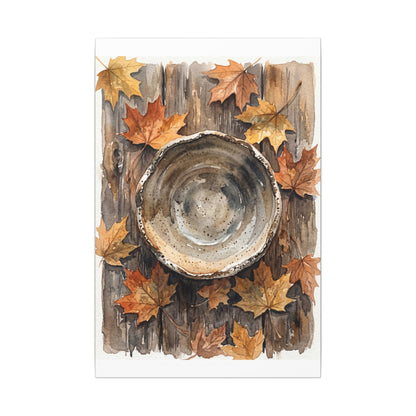 Ma Ceramic Bowl Canvas Art - Japandi Watercolor
