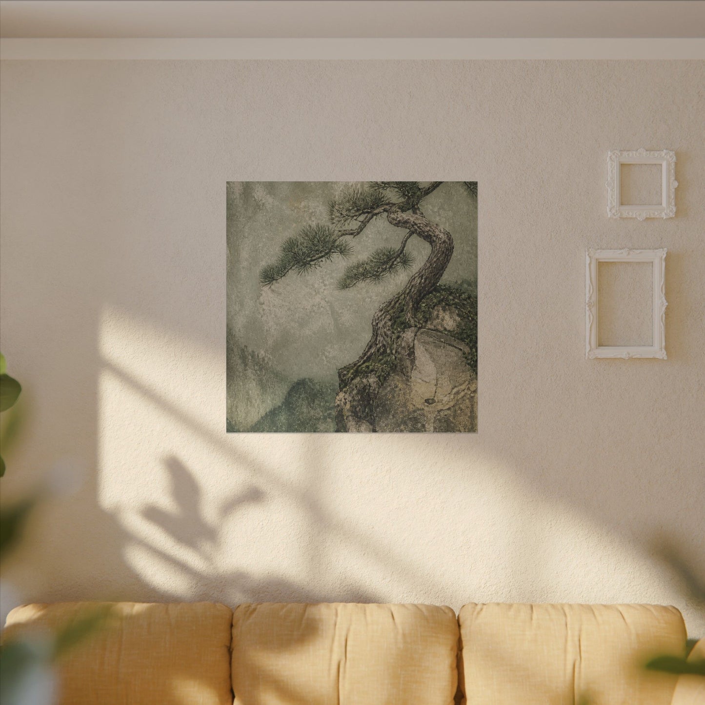 Fukinsei Pine Tree Canvas Art - Japandi Texture