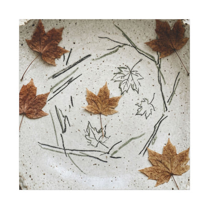 Ceramic Bowl Autumn Canvas Art | Japandi Elegant Design