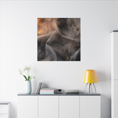 Japandi Silk Drape in Candlelight | Watercolor Canvas Art