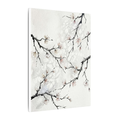 Cherry Blossom Canvas Art | Winter Japandi Watercolor Art