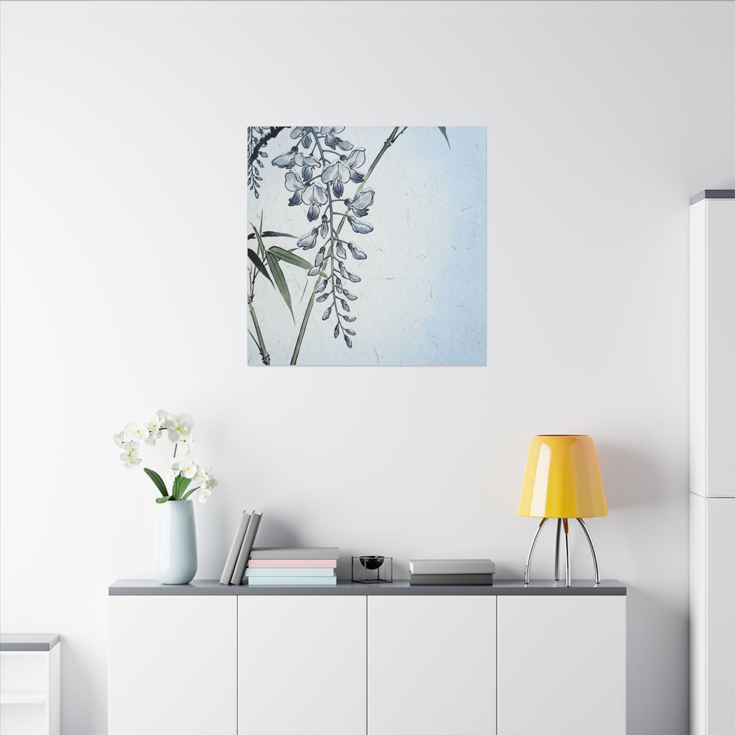 Zen Wisteria in Moonlight | Ukiyo E Inspired Canvas Art