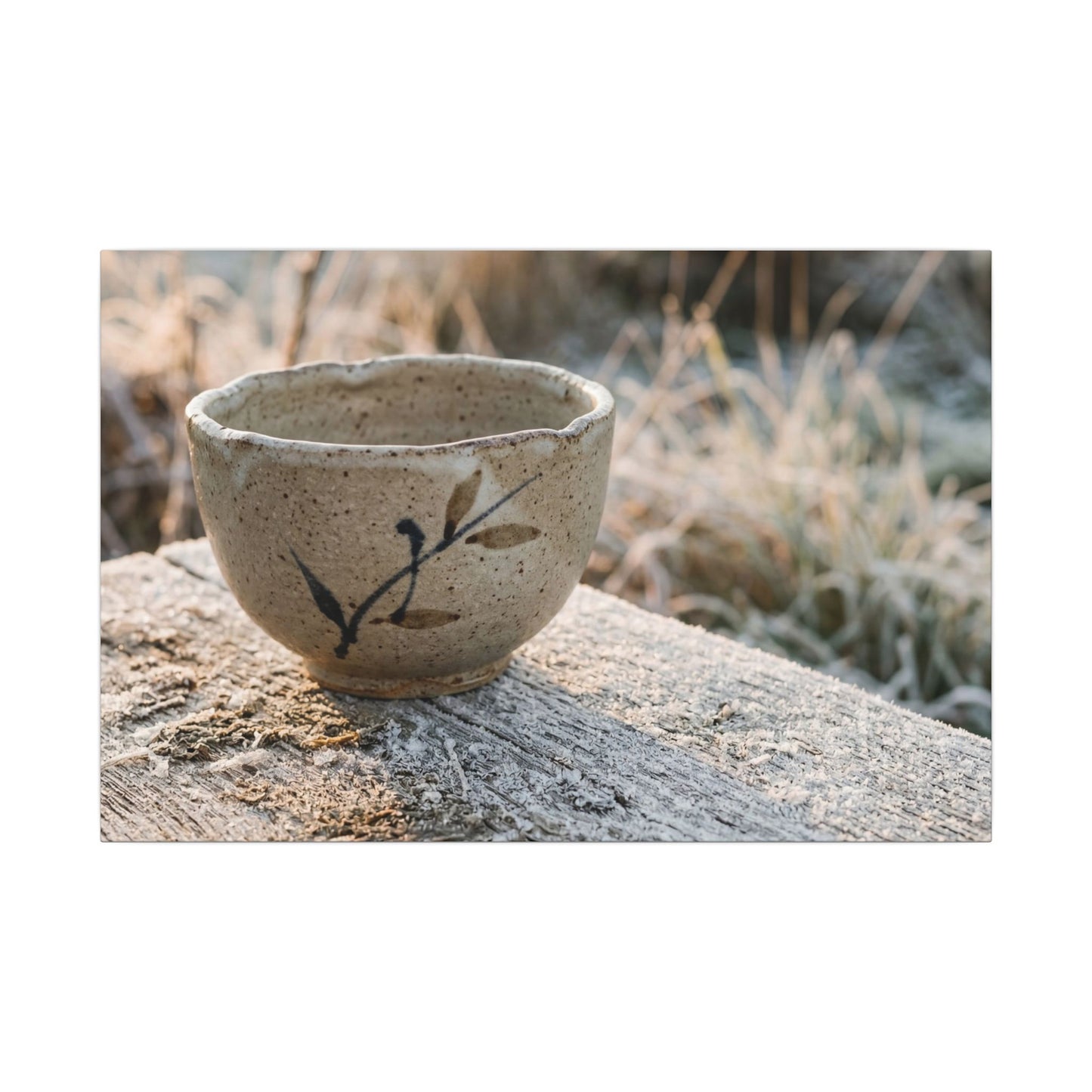 Golden Hour Ceramic Bowl Canvas Art - Japandi Ma