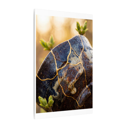 Fukinsei Rust Patina Canvas Art - Kintsugi Gold Repair