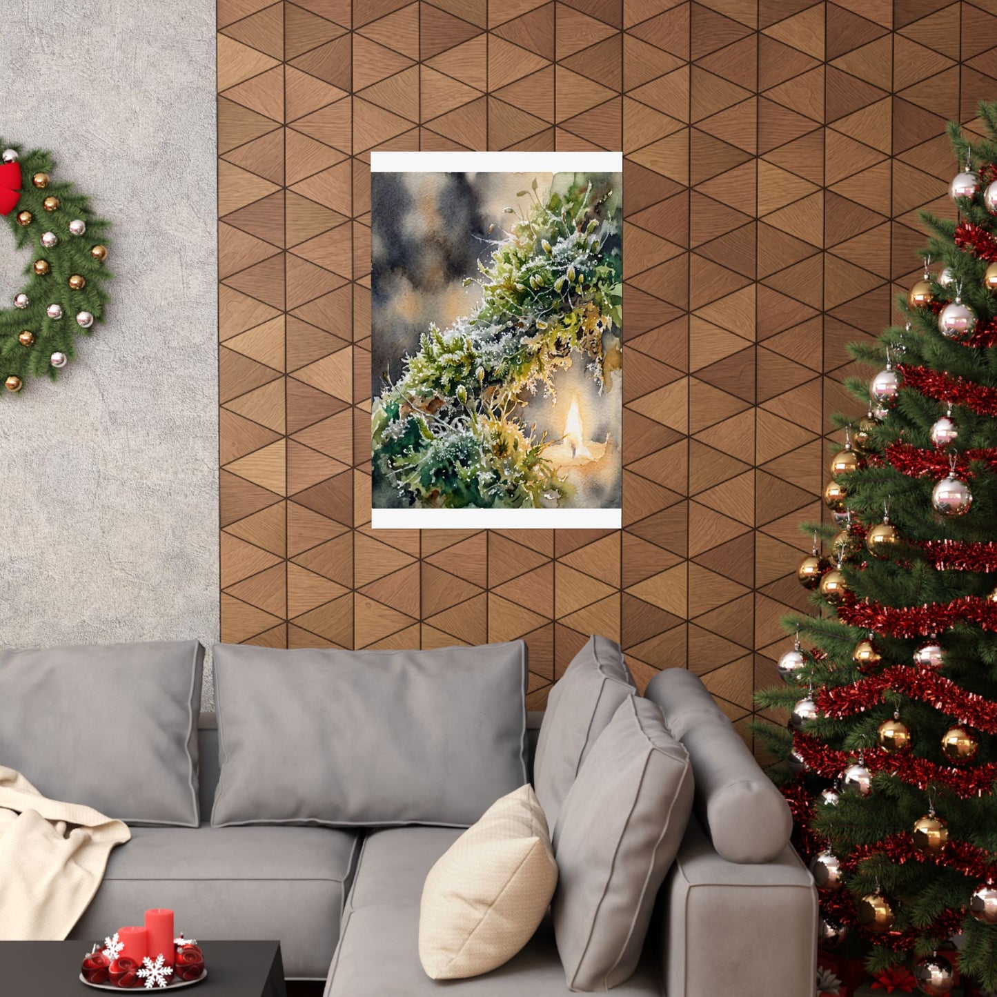 Fukinsei Moss Close Up Wall Art Print - Japandi Watercolor
