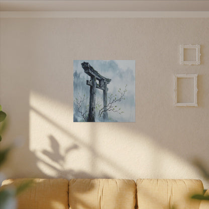 Torii Gate Canvas Art | Spring Zen Sumi E Art