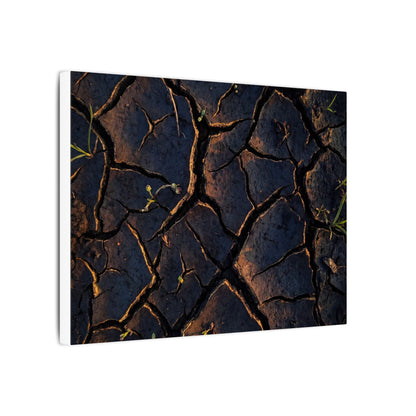 Cracked Earth Moody Minimal Canvas Art | Luxurious Dark Japandi Art