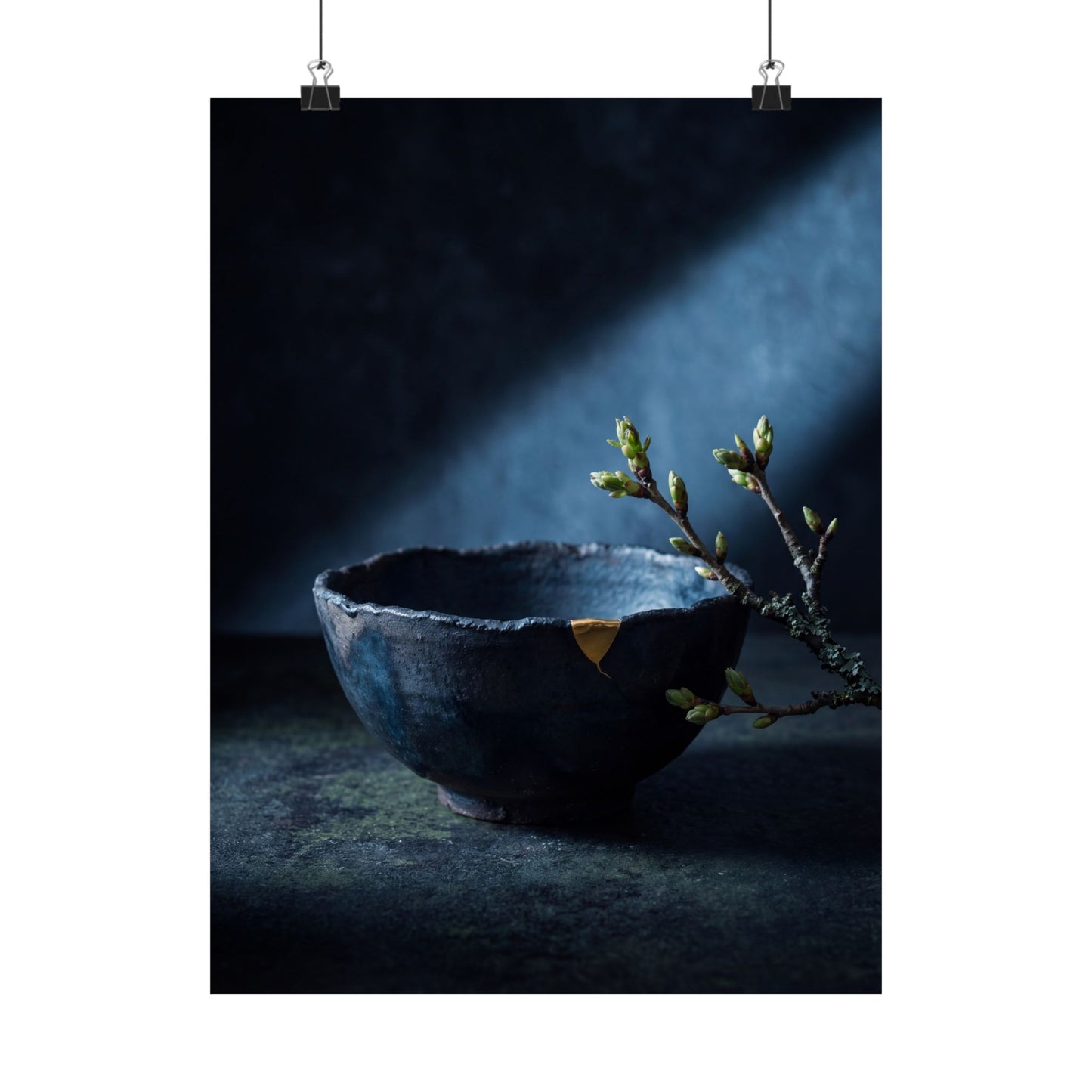 Moonlight Ceramic Bowl Wall Art Print - Dark Japandi Datsuzoku Art Print