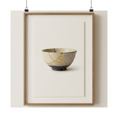 Kintsugi Charcoal Wall Art Print