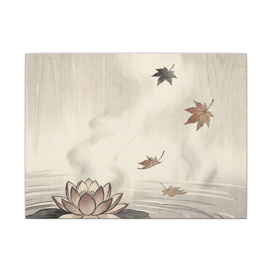 Lotus Flower Canvas Art | Autumn Zen Ukiyo E Inspired Art Art Print