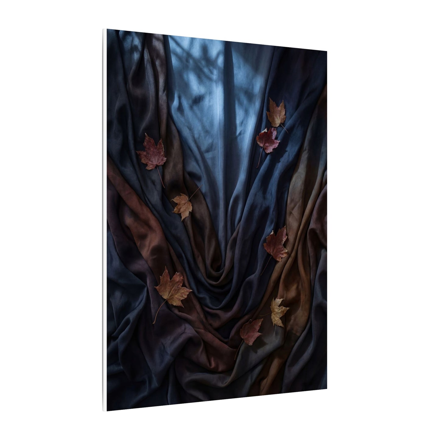 Silk Drape Canvas Art | Autumn Dark Japandi Moody Minimal Art