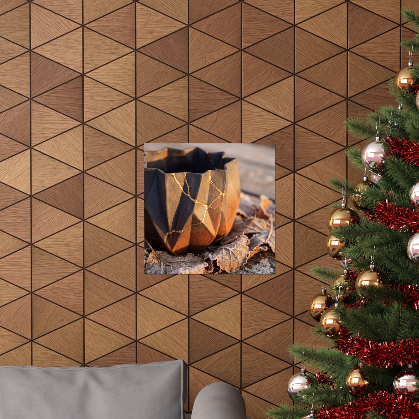 Golden Hour Paper Fold Wall Art Print - Kintsugi Seijaku
