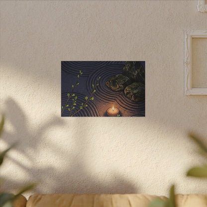 Mono No Aware Rock Garden Canvas Art - Zen Ukiyo E Inspired