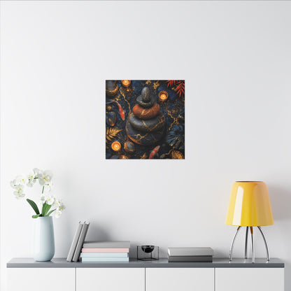 Summer River Stones Gold Vein Canvas Art | Resilient Decor