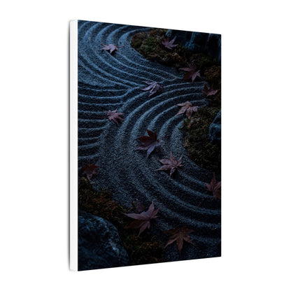 Rock Garden Canvas Art | Autumn Dark Japandi Dark Texture Art