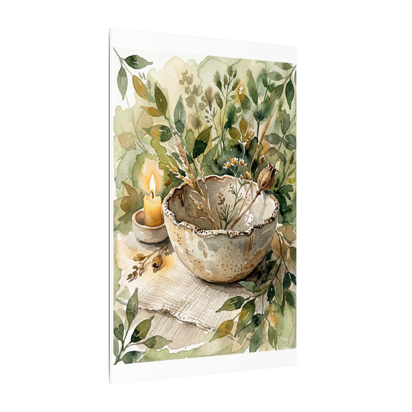 Ceramic Bowl Summer Canvas Art | Japandi Elegant Design
