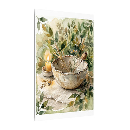 Ceramic Bowl Summer Canvas Art | Japandi Elegant Design