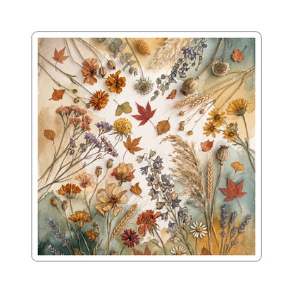 Mono No Aware Dried Flowers Sticker - Japandi Watercolor