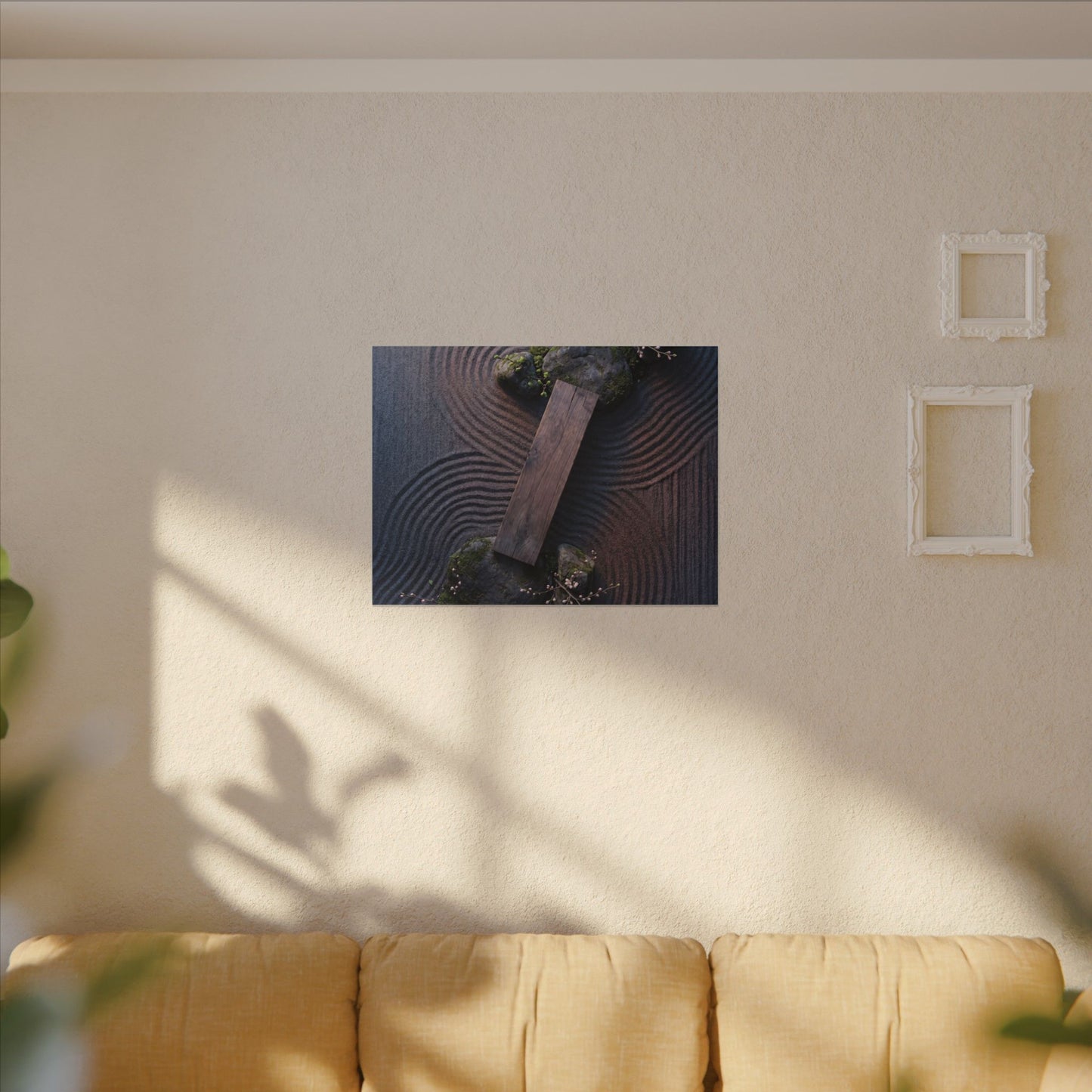 Spring Rock Garden Moody Minimal Canvas Art | Atmospheric Decor
