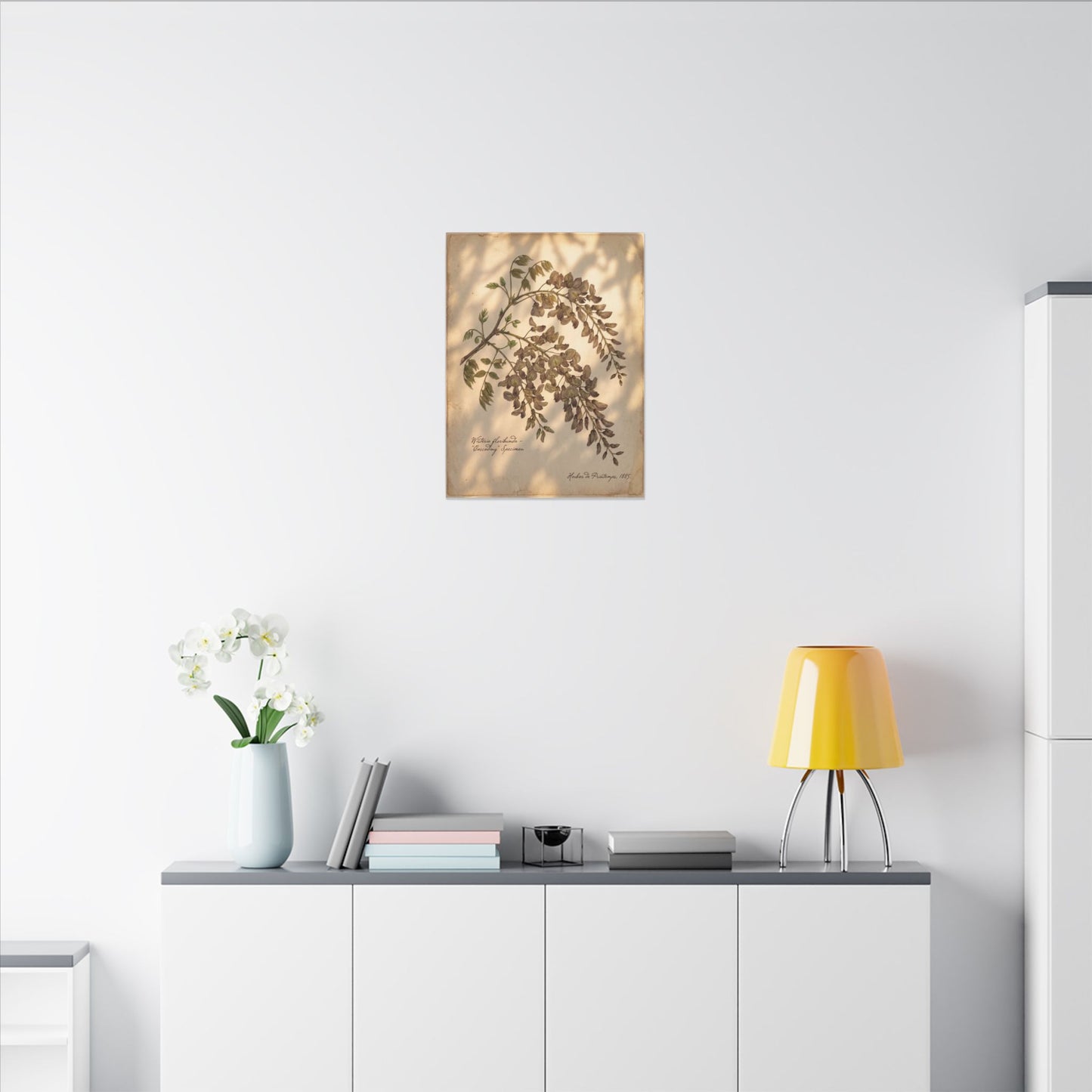 Spring Wisteria Herbarium Canvas Art | Earthy Decor