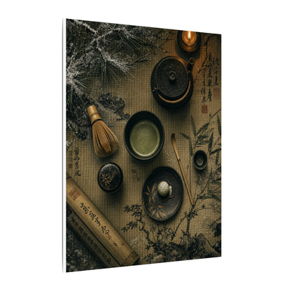 Tea Ceremony Canvas Art | Winter Zen Ukiyo E Inspired Art