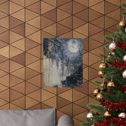 Moonlight Wisteria Wall Art Print - Japandi Seijaku