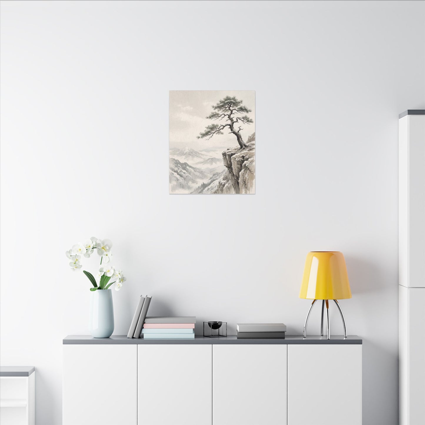 Seijaku Pine Tree Canvas Art - Japandi Japanese Pattern