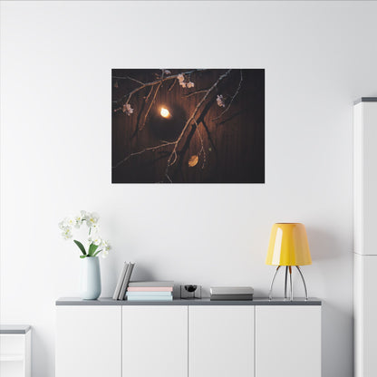 Datsuzoku Cherry Blossom Canvas Art - Dark Japandi Moody Minimal