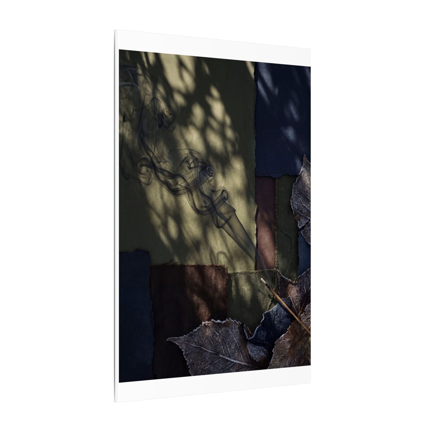 Ma Incense Smoke Canvas Art - Dark Japandi Dark Texture