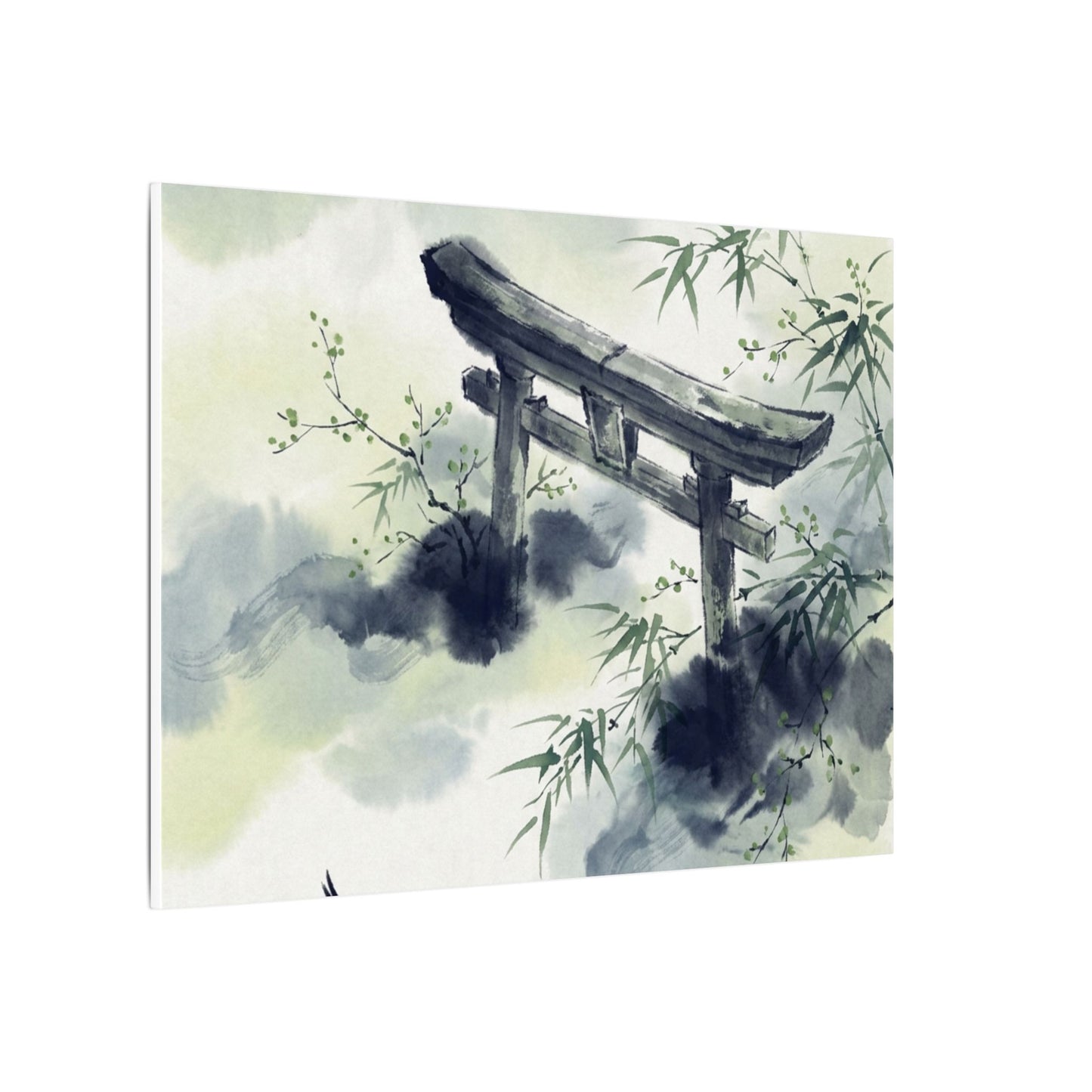Torii Gate Sumi E Canvas Art | Serene Zen Art
