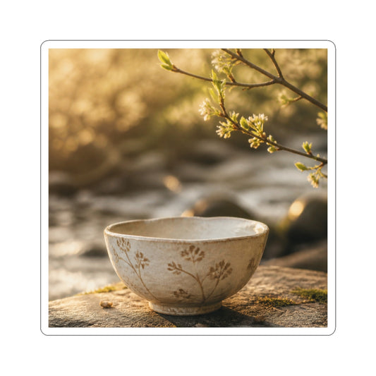Ceramic Bowl Spring Sticker | Japandi Cozy Design