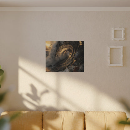 Kanso Ocean Wave Canvas Art - Kintsugi Gold Vein