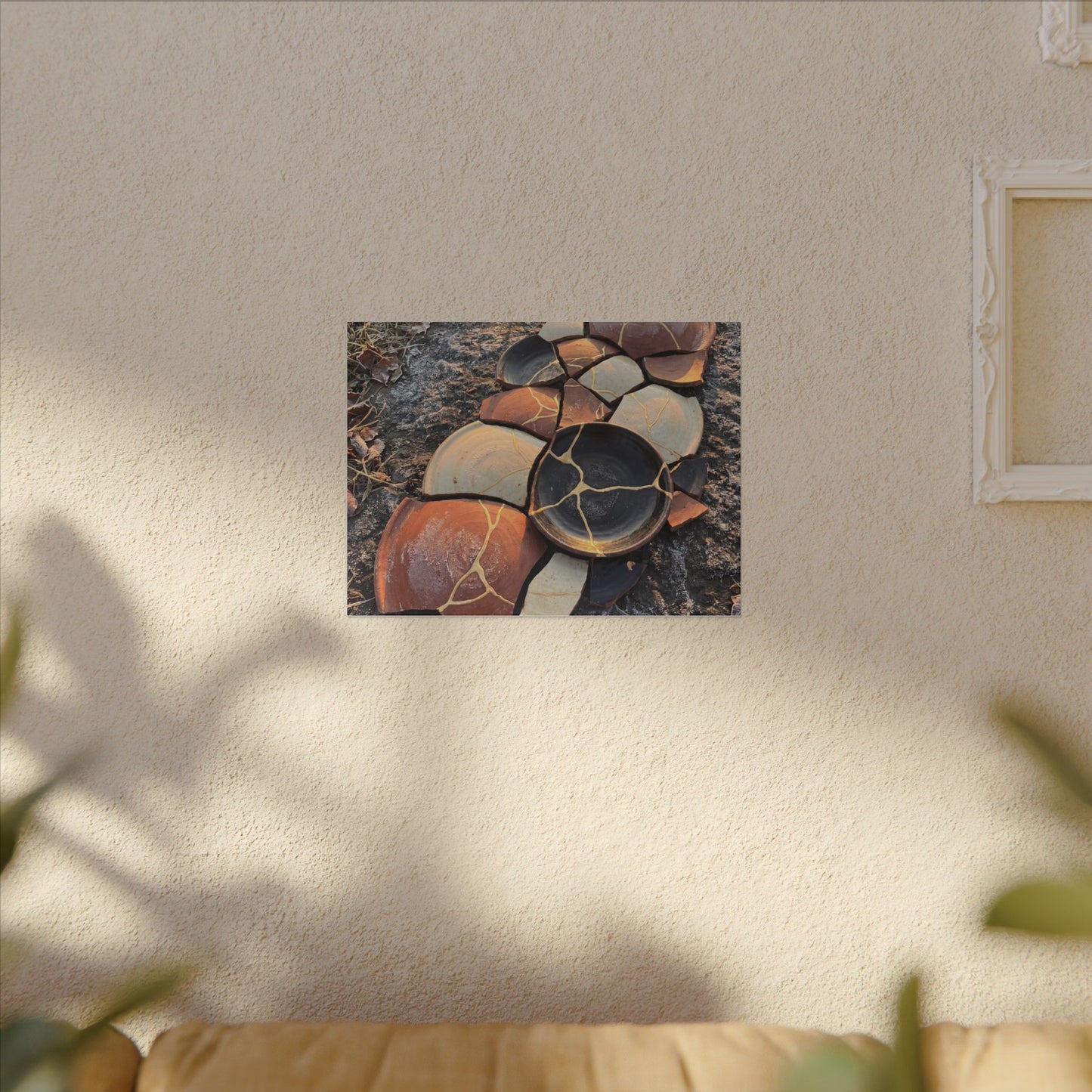Winter Broken Pottery Gold Vein Canvas Art | Beautiful Decor
