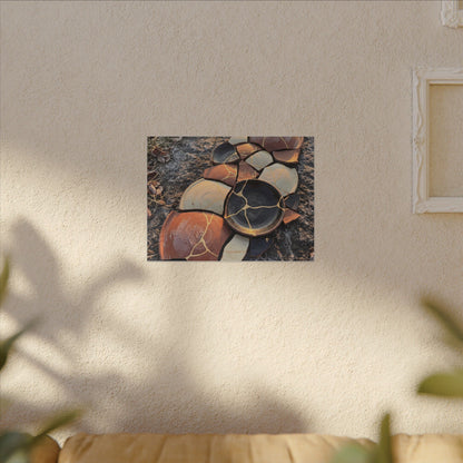 Winter Broken Pottery Gold Vein Canvas Art | Beautiful Decor