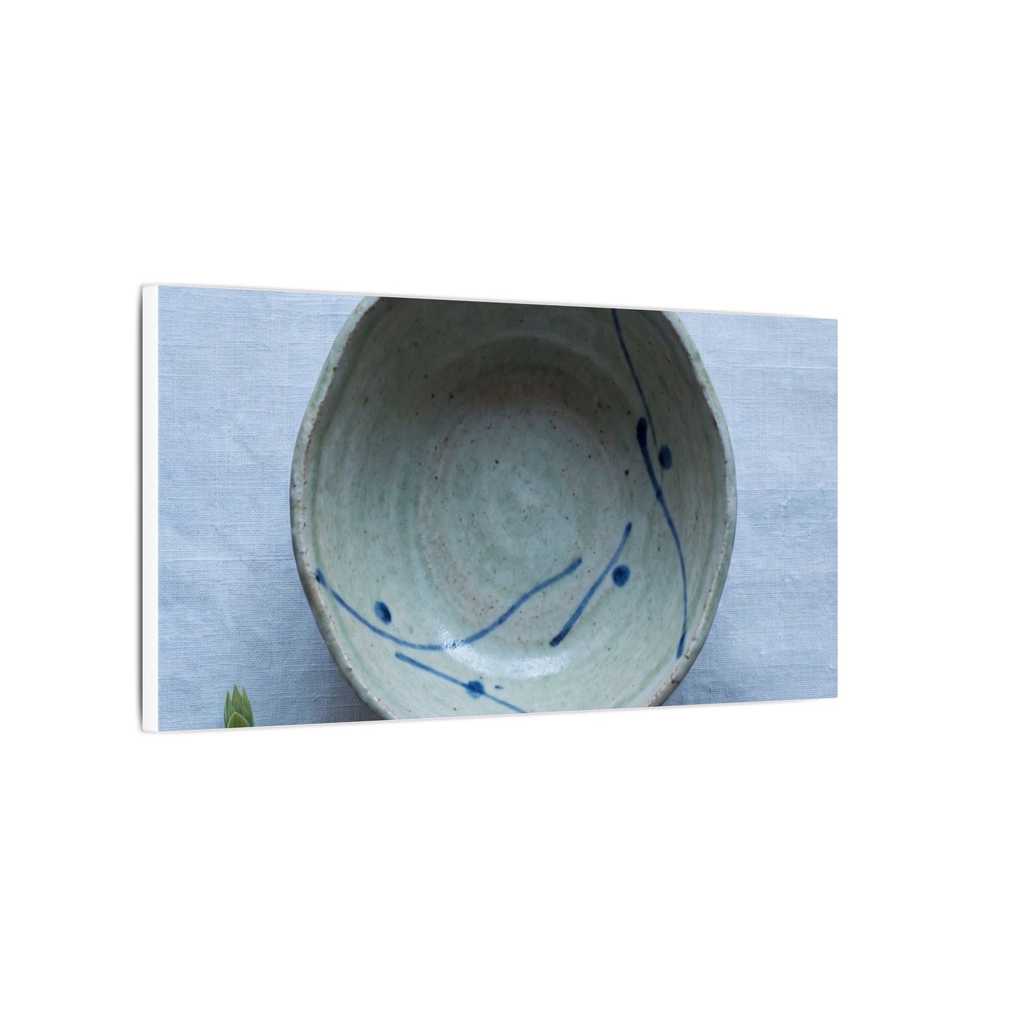 Spring Ceramic Bowl Minimal Line Canvas Art | Warm Decor