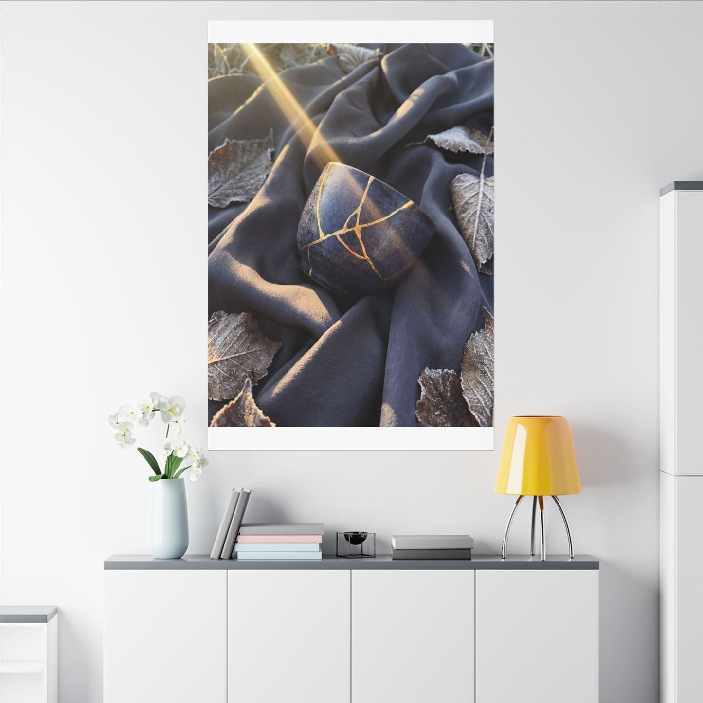 Winter Silk Drape Gold Repair Canvas Art | Artful Decor