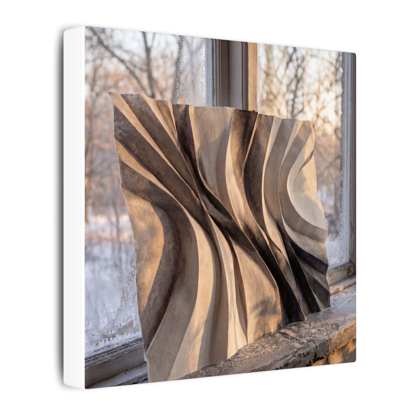 Mono No Aware Paper Fold Canvas Art - Japandi Minimal Line