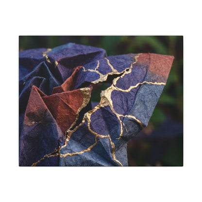 Philosophical Paper Fold Canvas Art - Gold Vein Kintsugi