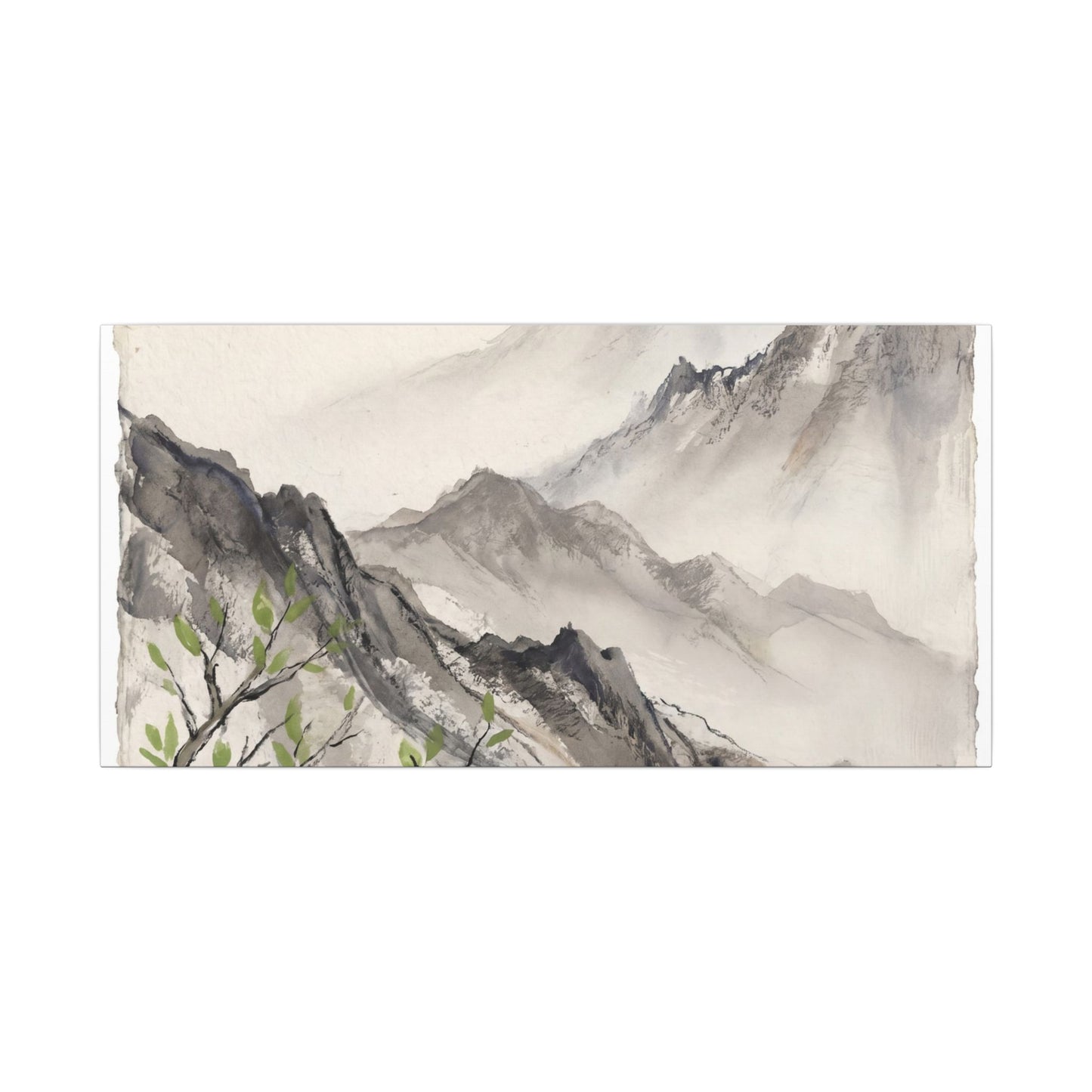 Spring Mountain Mist Texture Canvas Art | Warm Decor