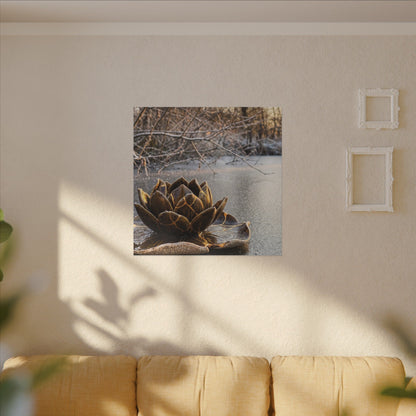 Lotus Flower Gold Repair Canvas Art | Beautiful Kintsugi Art