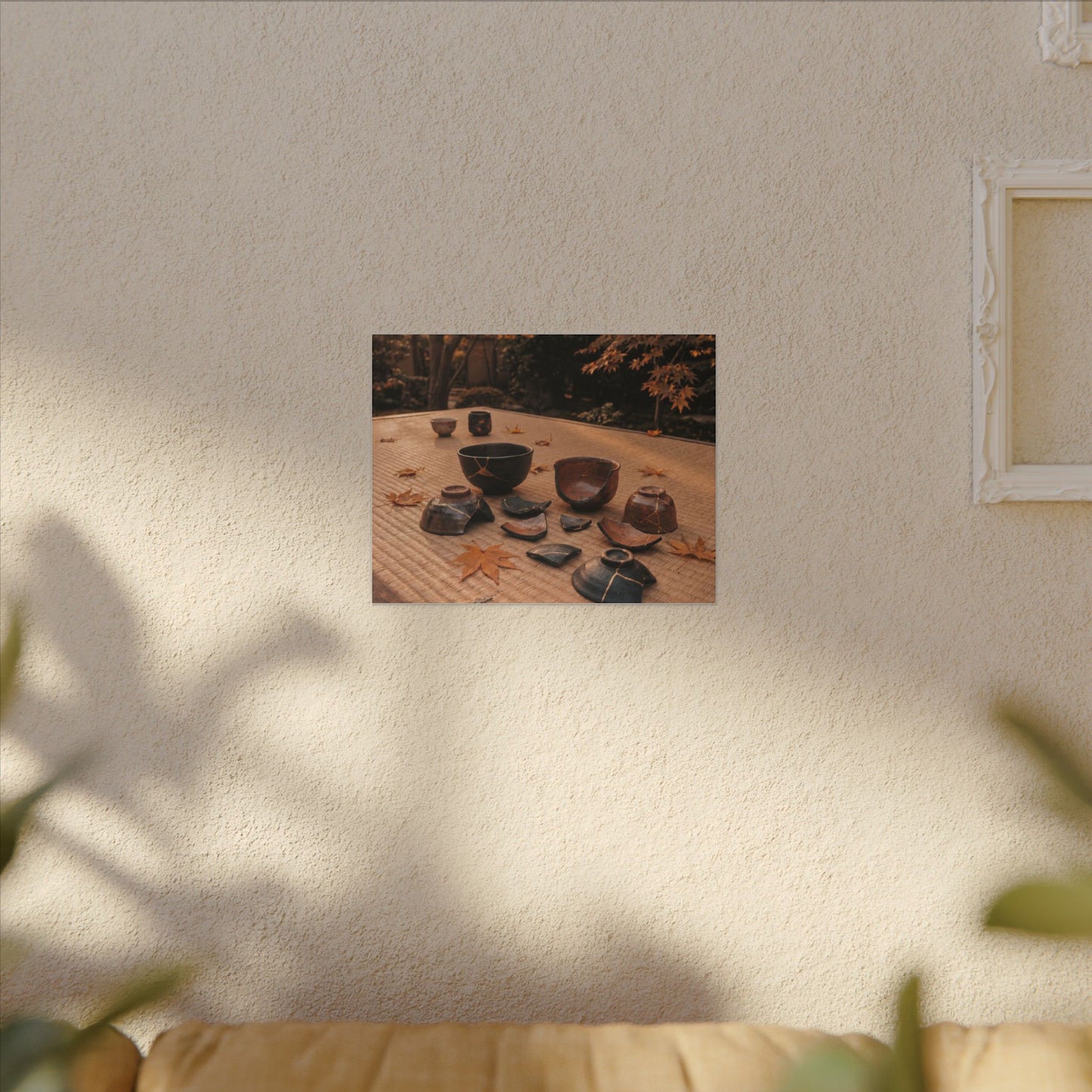 Golden Hour Tea Ceremony Canvas Art - Kintsugi Shibui