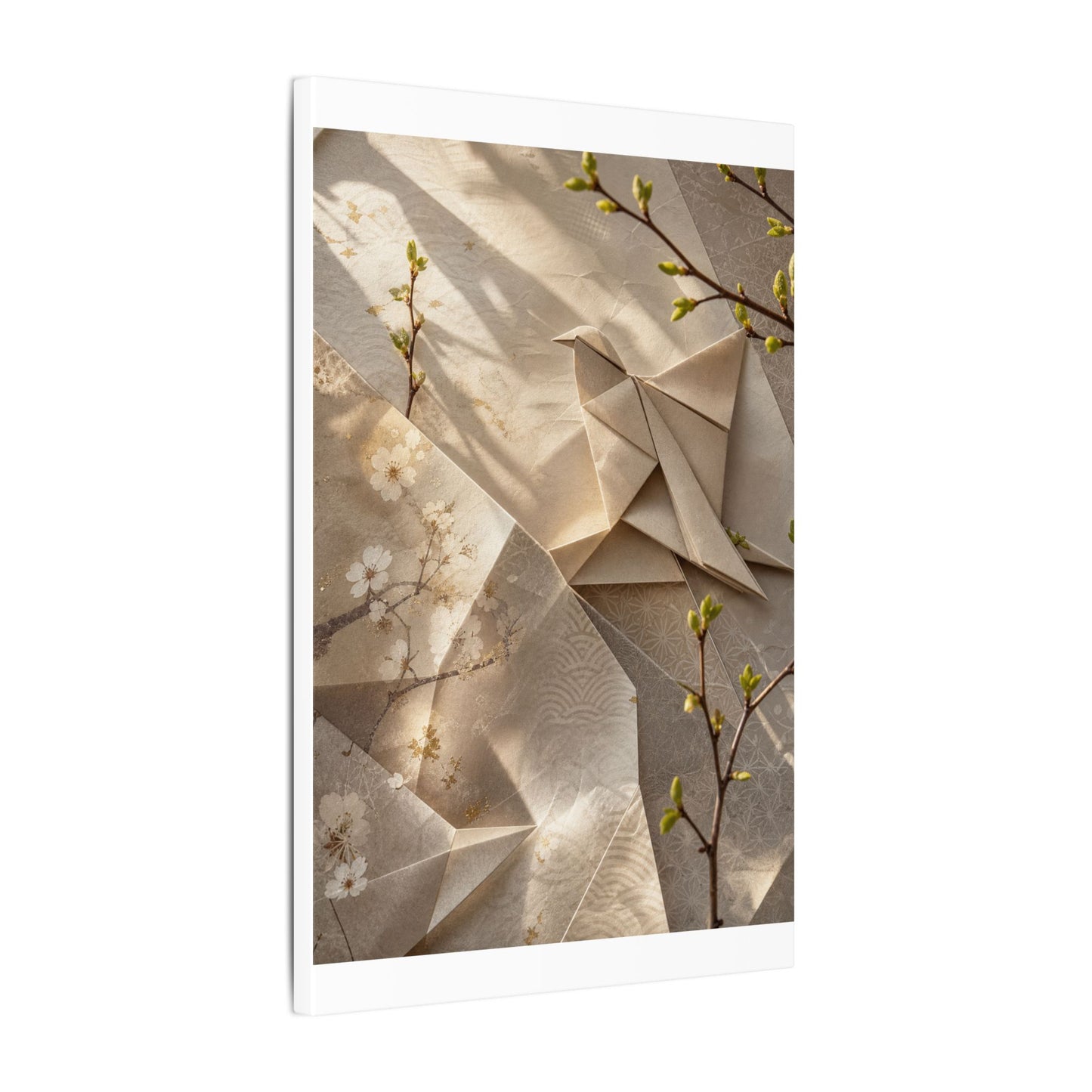 Golden Hour Paper Fold Canvas Art - Japandi Fukinsei