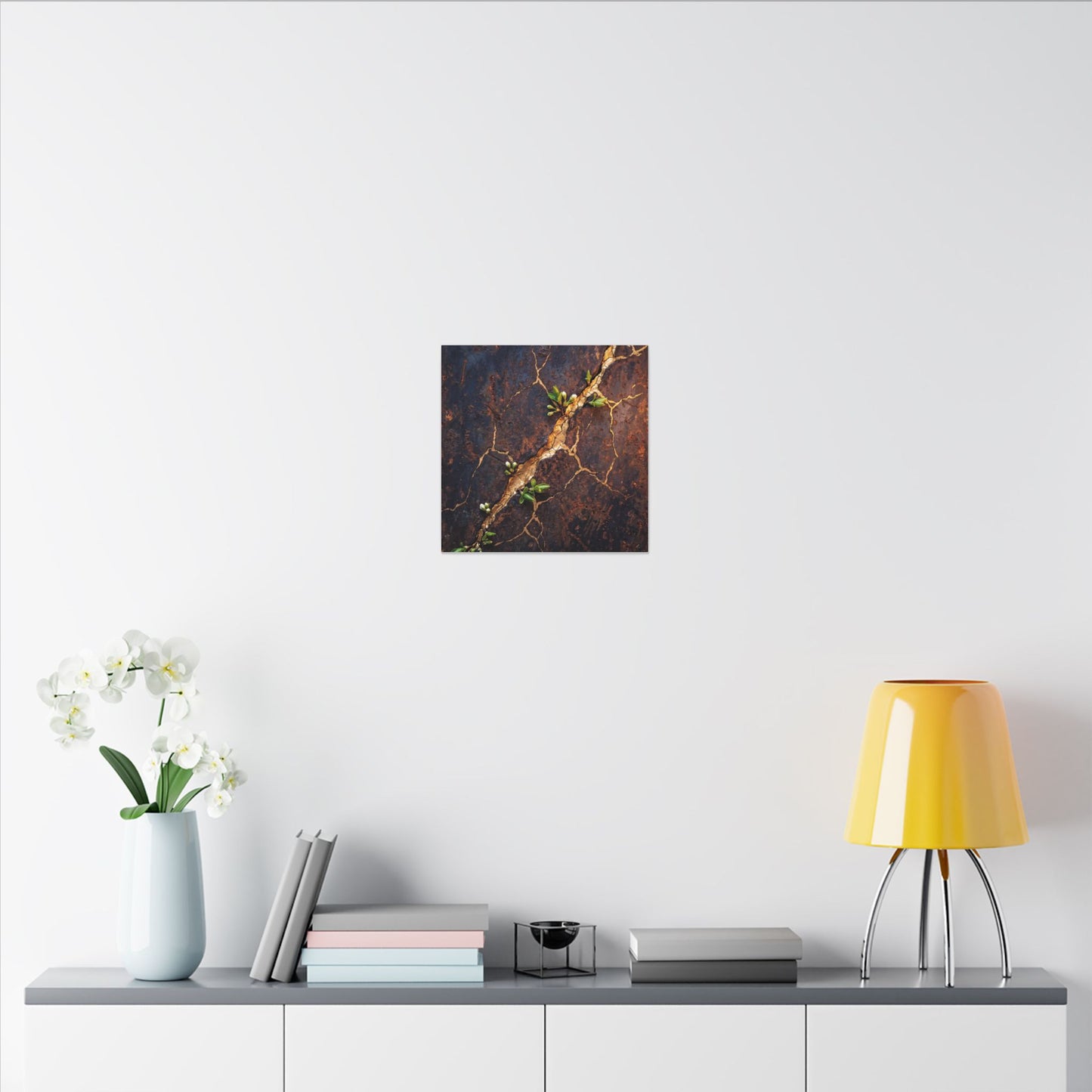 Rust Patina Spring Canvas Art | Kintsugi Resilient Design