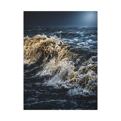 Ocean Wave Winter Canvas Art | Kintsugi Artful Design