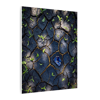 Cracked Earth Canvas Art | Spring Dark Japandi Moody Minimal Art