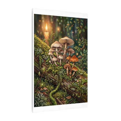 Spring Wild Mushrooms Herbarium Canvas Art | Rustic Decor