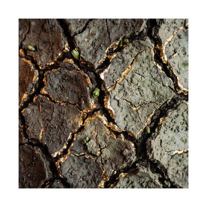 Cracked Earth Japanese Pattern Wall Art Print | Elegant Japandi Art