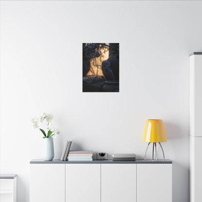 Incense Smoke Canvas Art | Winter Dark Japandi Shadow Zen Art