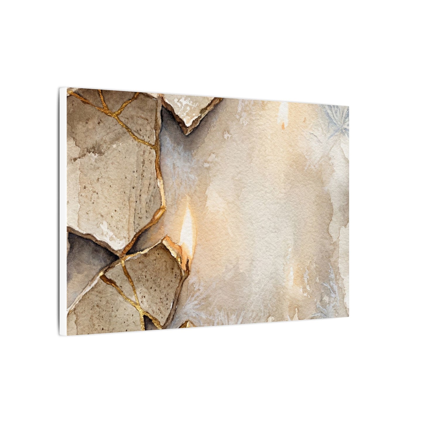 Broken Pottery Winter Canvas Art | Japandi Warm Design